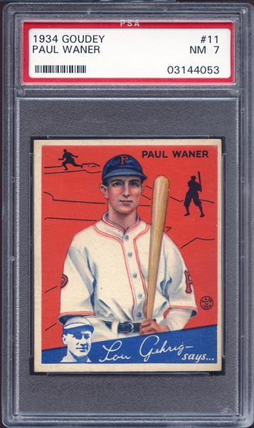 1934 Goudey #11 Paul Waner PSA 7 NM