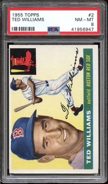 1955 Topps #2 Ted Williams PSA 8 NM/MT