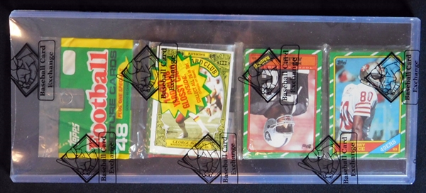 1986 Topps Football Unopened Rack Pack with Rice on Top BBCE