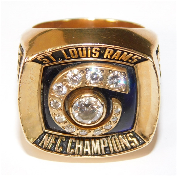 2001 St. Louis Rams 14K and Diamond NFC Championship Ring with Presentation Box