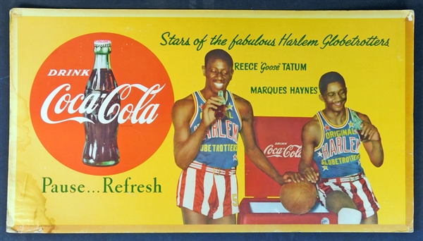 Early 1950s Harlem Globetrotters Coca-Cola Broadside with Goose Tatum and Marques Haynes
