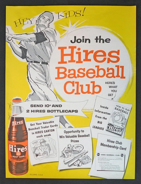 1950s Hires Root Beer Trading Card Advertising Poster 