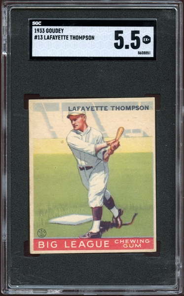 1933 Goudey #13 Lafayette Thompson SGC 5.5 EX+