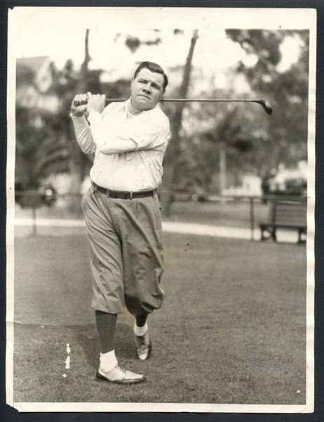 1933 Babe Ruth Type I Original Photograph Golfing PSA/DNA