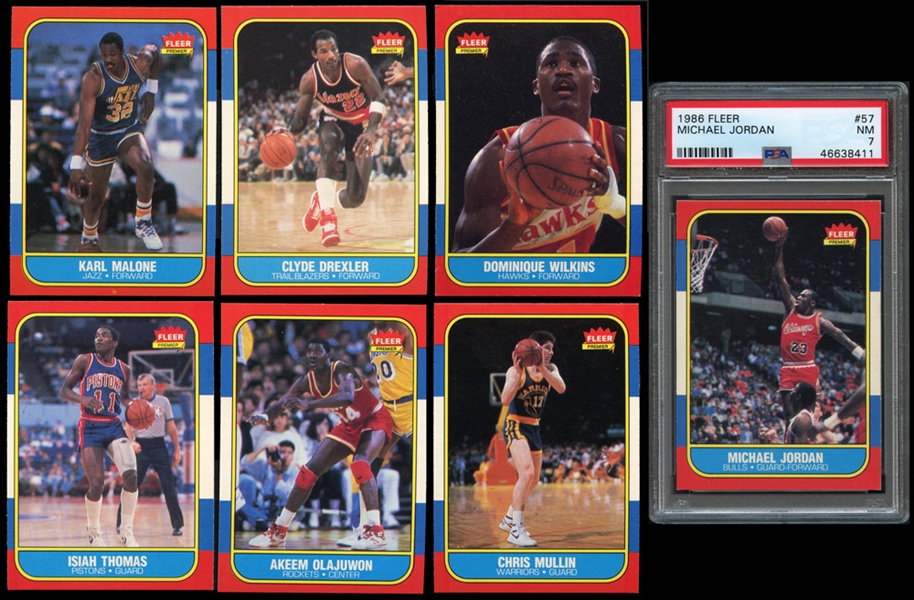 1986 Fleer Basketball Complete Set w/ Graded Jordan