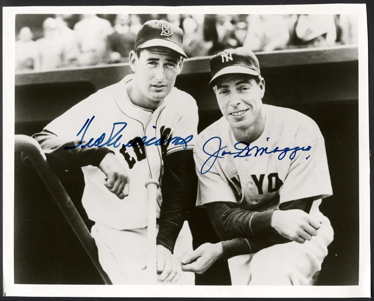 Ted Williams and Joe DiMaggio Signed 8x10 Photo JSA
