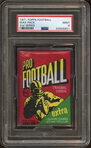 1971 Topps Football Series 2 Unopened Wax Pack PSA 9 MINT
