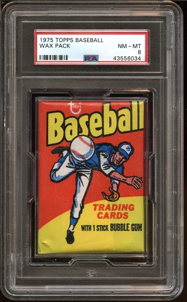 1975 Topps Baseball Unopened Wax Pack PSA 8 NM/MT