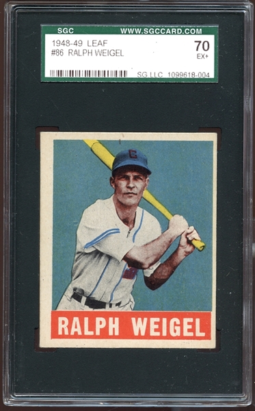 1948 Leaf #86 Ralph Weigel SGC 70 EX+ 5.5