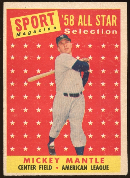 1958 Topps #487 Mickey Mantle All Star