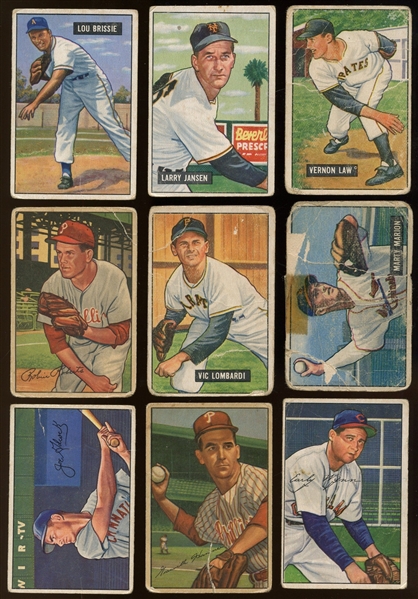 1951-55 Bowman Baseball Shoebox Lot of 23 Cards