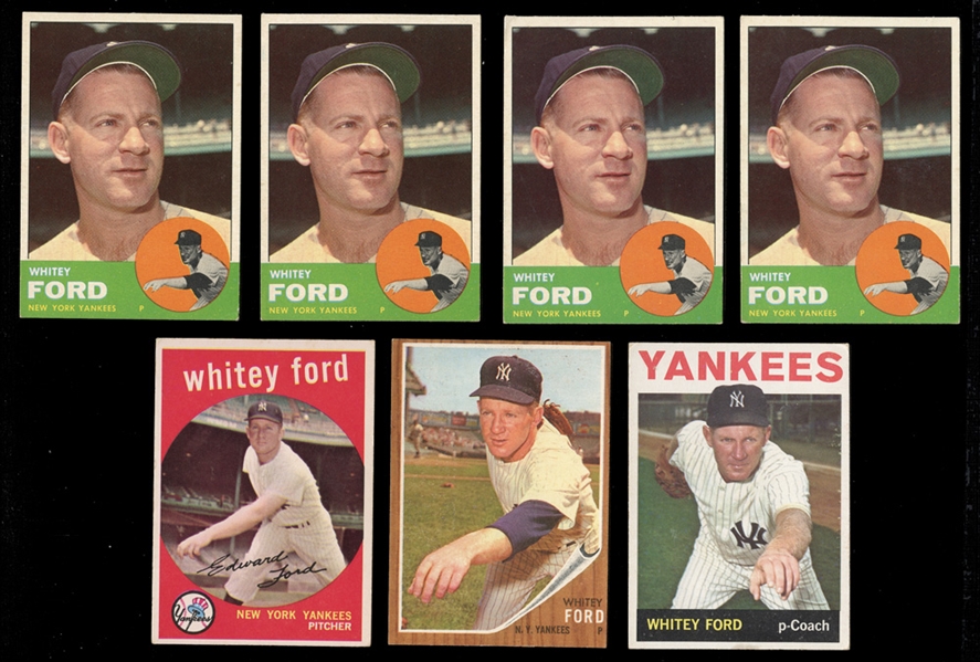 1950s-60s Topps Whitey Ford Group of (7) 