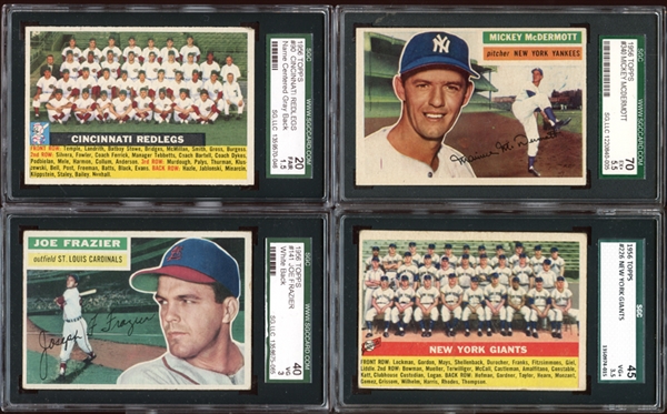 1956 Topps Baseball Group of (42) with Stars and HOFers