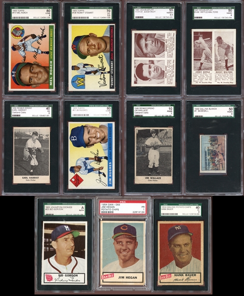 1940s-50s Baseball Card Group of (11) All SGC/PSA Graded