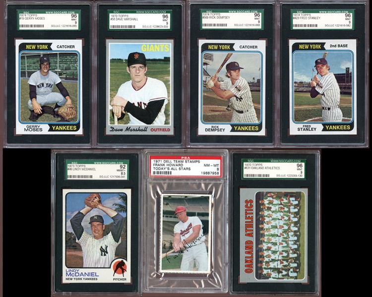 1970s High-Grade Baseball Card Group of (7) All SGC/PSA Graded