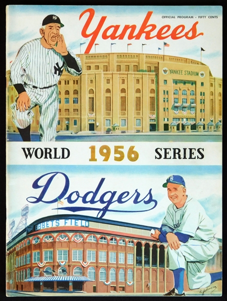 1956 World Series Program with Autographs