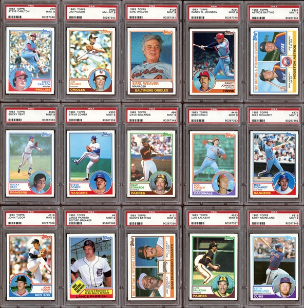 1983 Topps Baseball Group of (31) All PSA Graded with HOFers