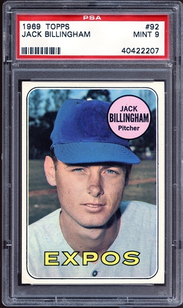 1969 Topps #92 Jack Billingham PSA 9 MINT