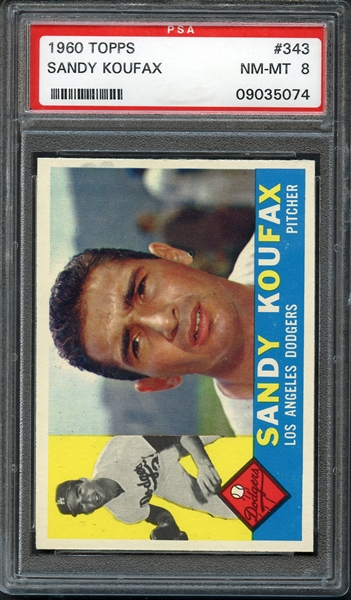 1960 Topps #343 Sandy Koufax PSA 8 NM-MT