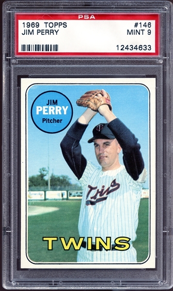 1969 Topps #146 Jim Perry PSA 9 MINT