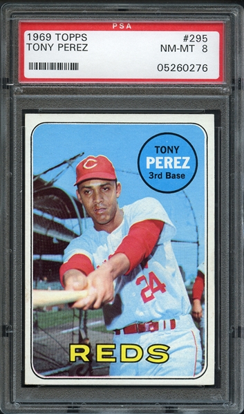 1969 Topps #295 Tony Perez PSA 8 NM-MT