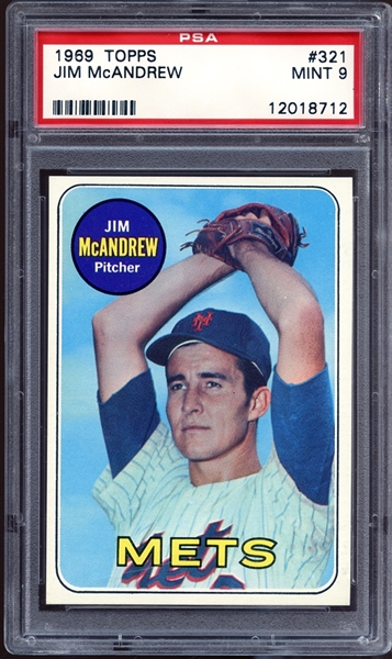 1969 Topps #321 Jim McAndrew PSA 9 MINT