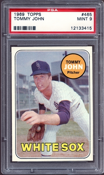 1969 Topps #465 Tommy John PSA 9 MINT