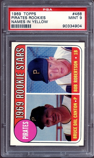 1969 Topps #468 Pirates Rookies Yellow Letters PSA 9 MINT