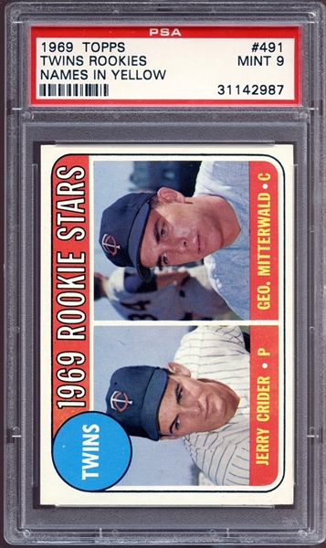 1969 Topps #491 Twins Rookies Yellow Letters PSA 9 MINT