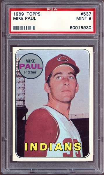 1969 Topps #537 Mike Paul PSA 9 MINT