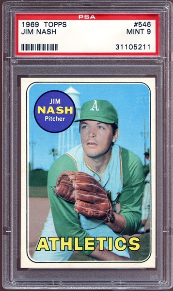 1969 Topps #546 Jim Nash PSA 9 MINT
