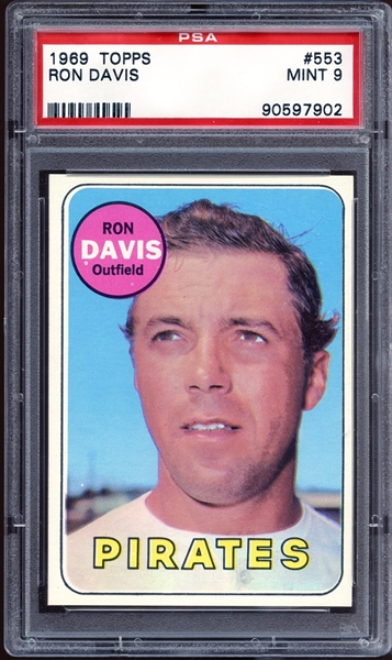 1969 Topps #553 Ron Davis PSA 9 MINT