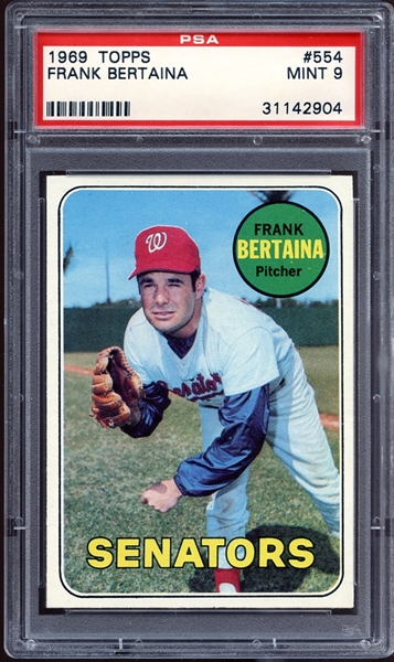 1969 Topps #554 Frank Bertaina PSA 9 MINT