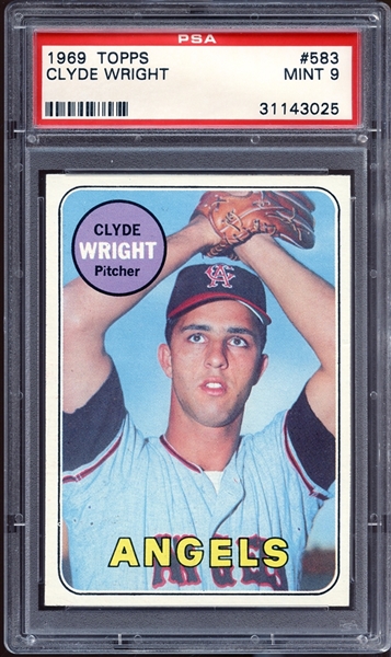 1969 Topps #583 Clyde Wright PSA 9 MINT