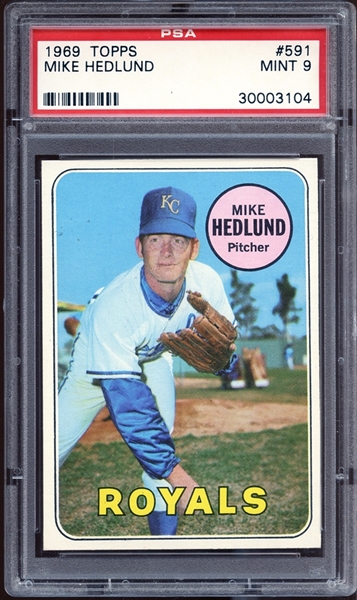 1969 Topps #591 Mike Hedlund PSA 9 MINT