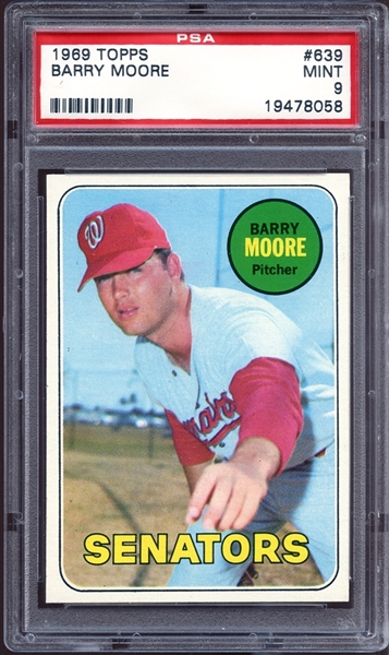 1969 Topps #639 Barry Moore PSA 9 MINT