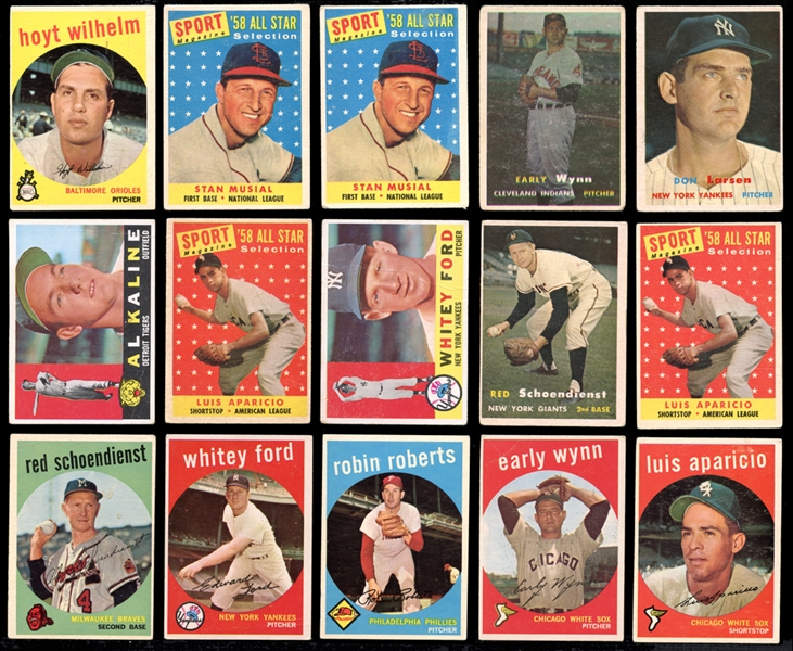 1950s-60s Topps Baseball and Football Shoebox Collection of Approximately (500) Cards with Stars and HOFers