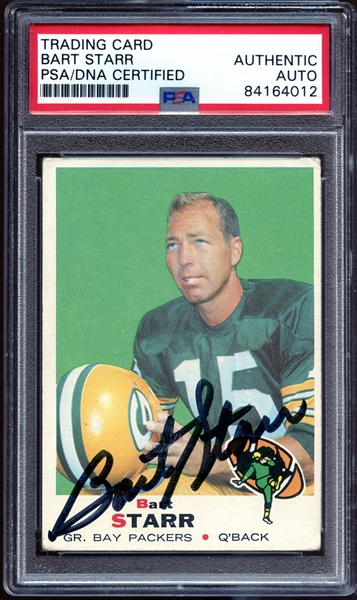 1969 Topps #215 Bart Starr Autographed PSA/DNA Authentic