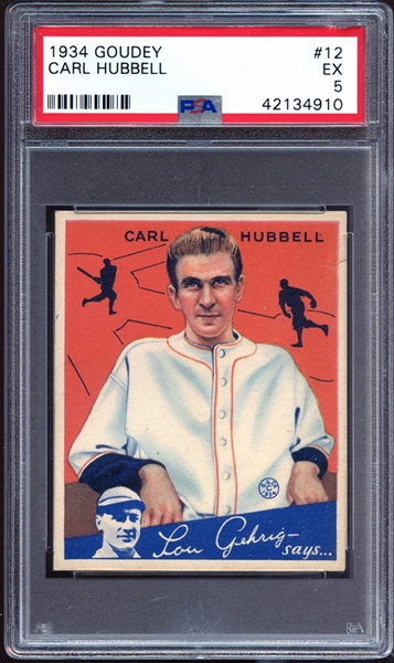 1934 Goudey #12 Carl Hubbell PSA 5 EX
