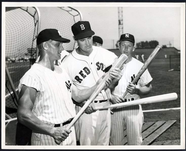 1960 Roger Maris, Ted Williams and Mickey Mantle Type I Original Photograph PSA/DNA
