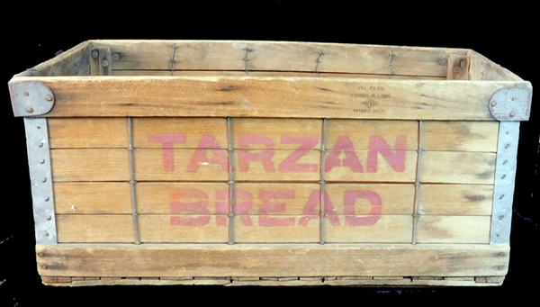 Circa 1930s Tarzan Bread Wooden Delivery Crate