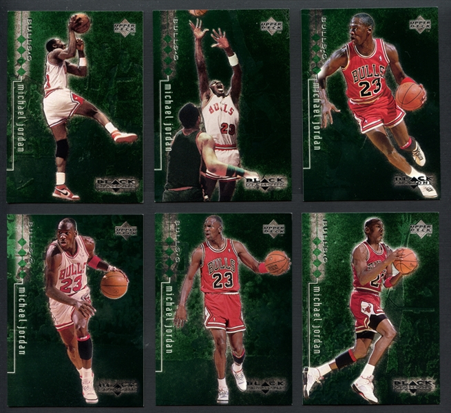 1998-99 Upper Deck Black Diamond Green Quadruple Diamond Michael Jordan /150 Complete Set (1-13 & 22) 