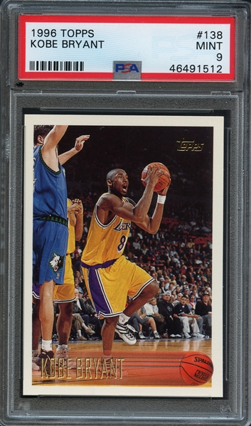 1996 Topps #138 Kobe Bryant PSA 9 MINT