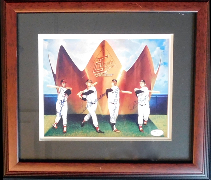 Triple Crown Winners Multi-Signed 8x10 Photo Featuring Mantle, Williams, Yaz, and F. Robinson JSA
