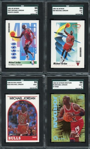 Group of (4) Exceptionally High Grade Michael Jordan Graded Cards
