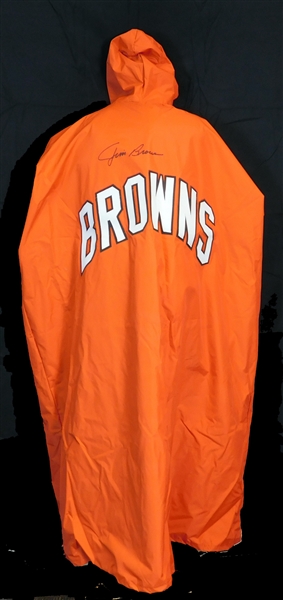 Jim Brown Signed Cleveland Browns Sideline Cloak SGC