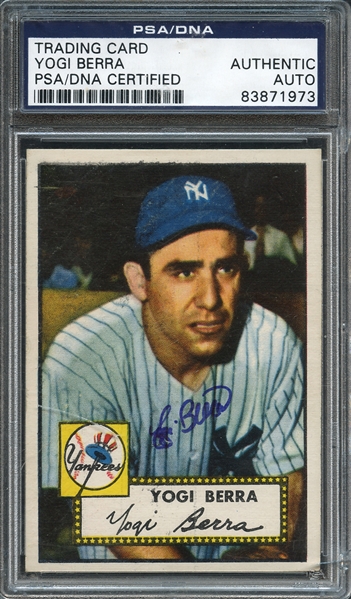 1952 Topps Yogi Berra Signed  PSA/DNA Certified AUTHENTIC AUTO