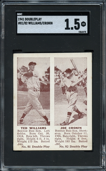1941 Doubleplay #81/82 Williams/Cronin SGC 1.5 FR