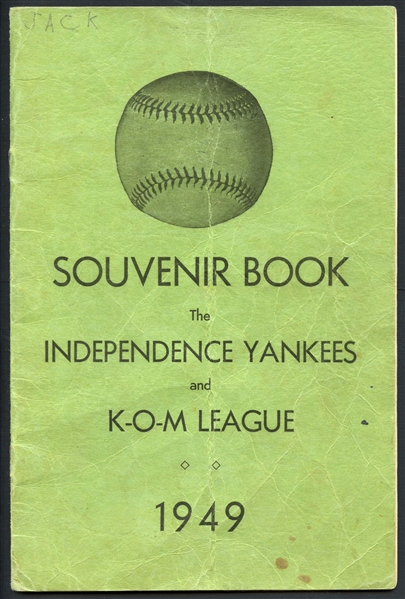 Mickey Mantle Signed Independence Yankee KOM League Souvenir & Program w/ Vintage Autograph JSA PSA/DNA