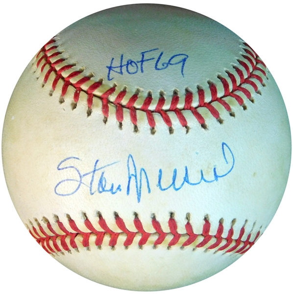 Stan Musial Signed and Inscribed "HOF 69" ONL (Coleman) Ball JSA